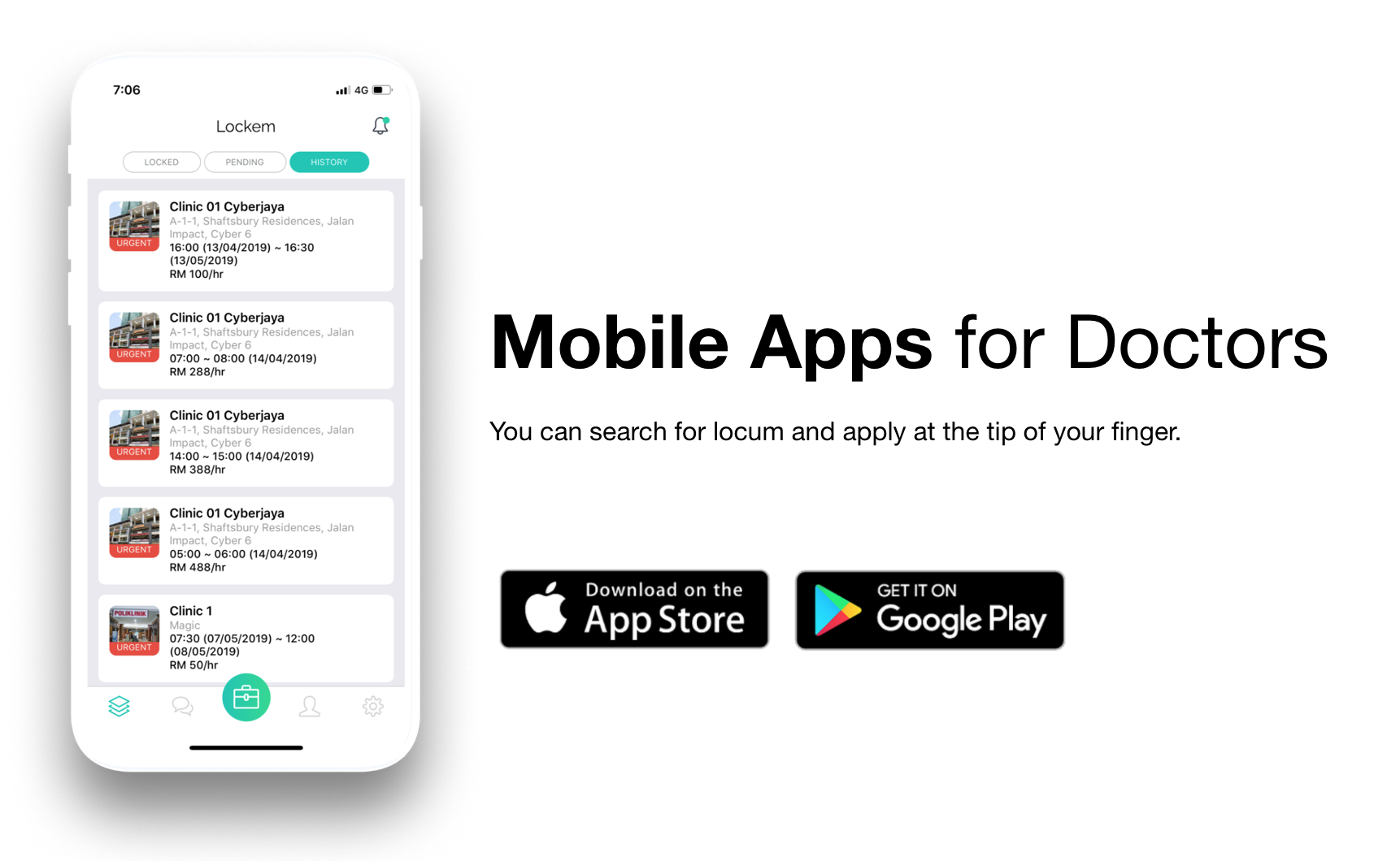 Lockem App – Mobile App for Doctors to work as locum